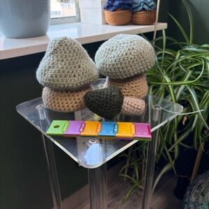 Handmade Crochet Mushroom Plush Trio in Sage, Tan & Olive